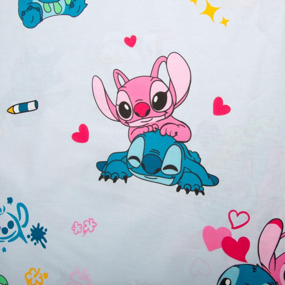 Ткань бязь ранфорс для постельного белья Стич 130 гр/м2 240 см Голубой (25102069/2)