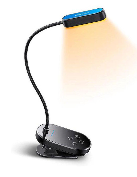 Лампа акумуляторна на прищіпці Glocusent Mini clip-on book light 1000 мАч Black (X002SN8HIZ) - фото 1