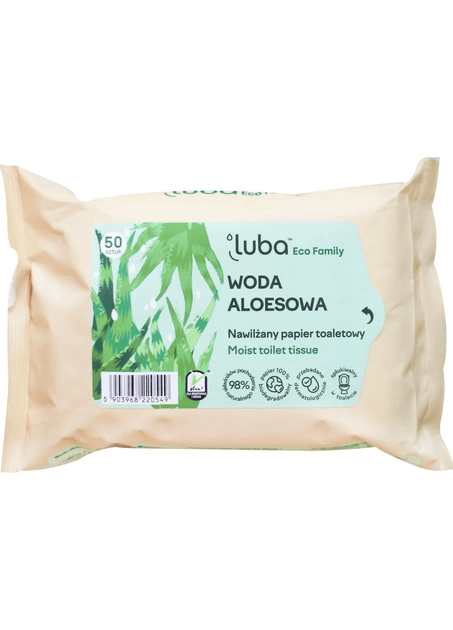 Туалетная бумага влажная Luba ECO Family с алоэ водой 50 шт..