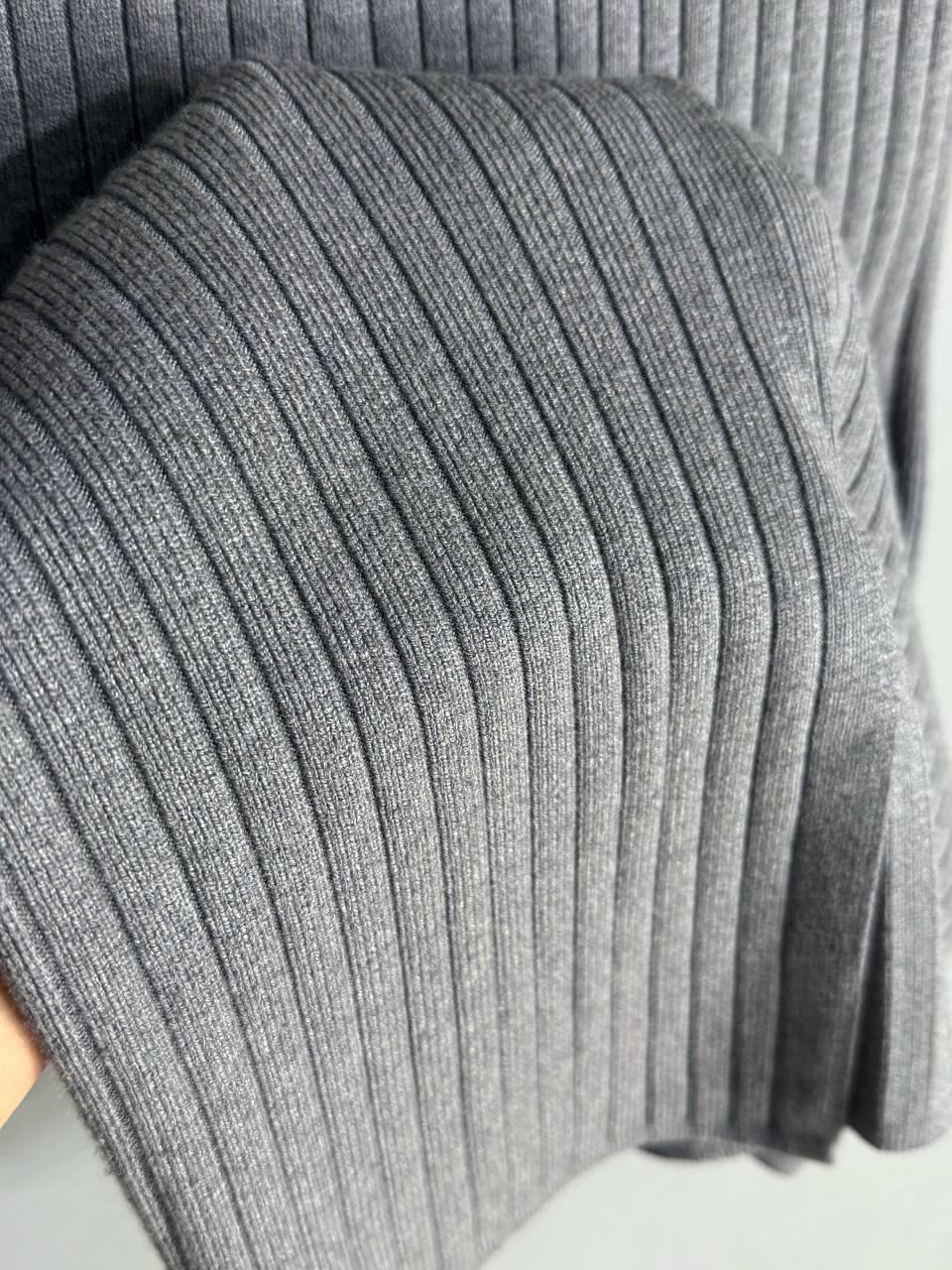 Юбка женская My fashion 478-123-70 вязаная в рубчик средней длины с разрезом OS Серый (5436) - фото 4 Юбка женская My fashion 478-123-70 вязаная в рубчик средней длины с разрезом OS Серый (5436) - фото 4