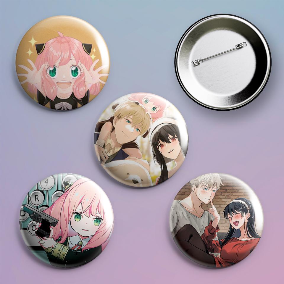 Значки на рюкзак с принтом аниме Spy x Family 4 шт.