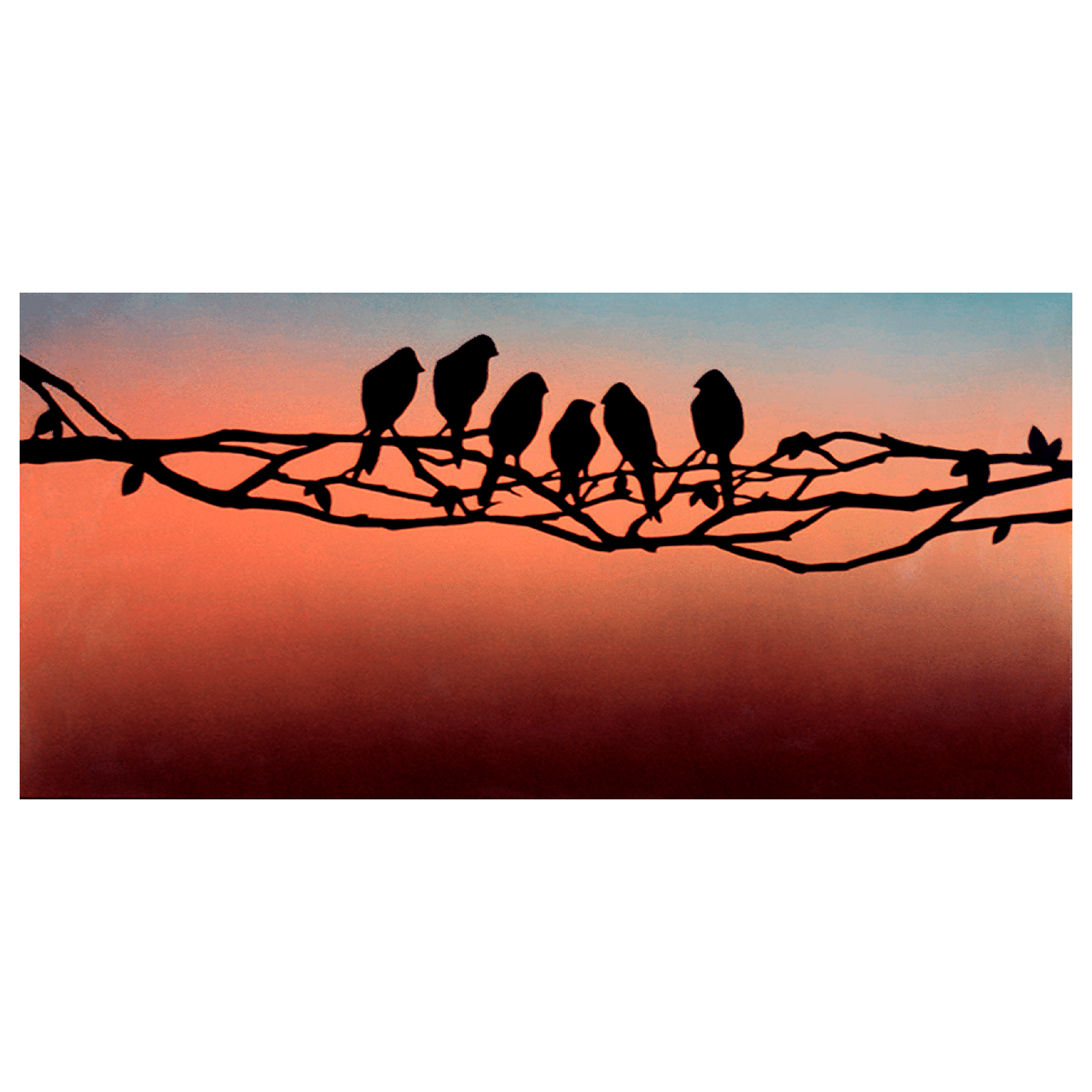 Металлокерамический обогреватель дизайнерский Uden-S-700 Неразлучники со шнуром до 14 м2 978х475 мм (25748052)