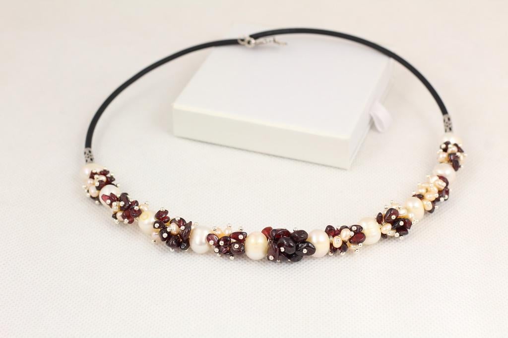 Чокер Гранат с натуральными речными жемчужинами 49 см (28614183) Чокер Гранат с натуральными речными жемчужинами 49 см (28614183)