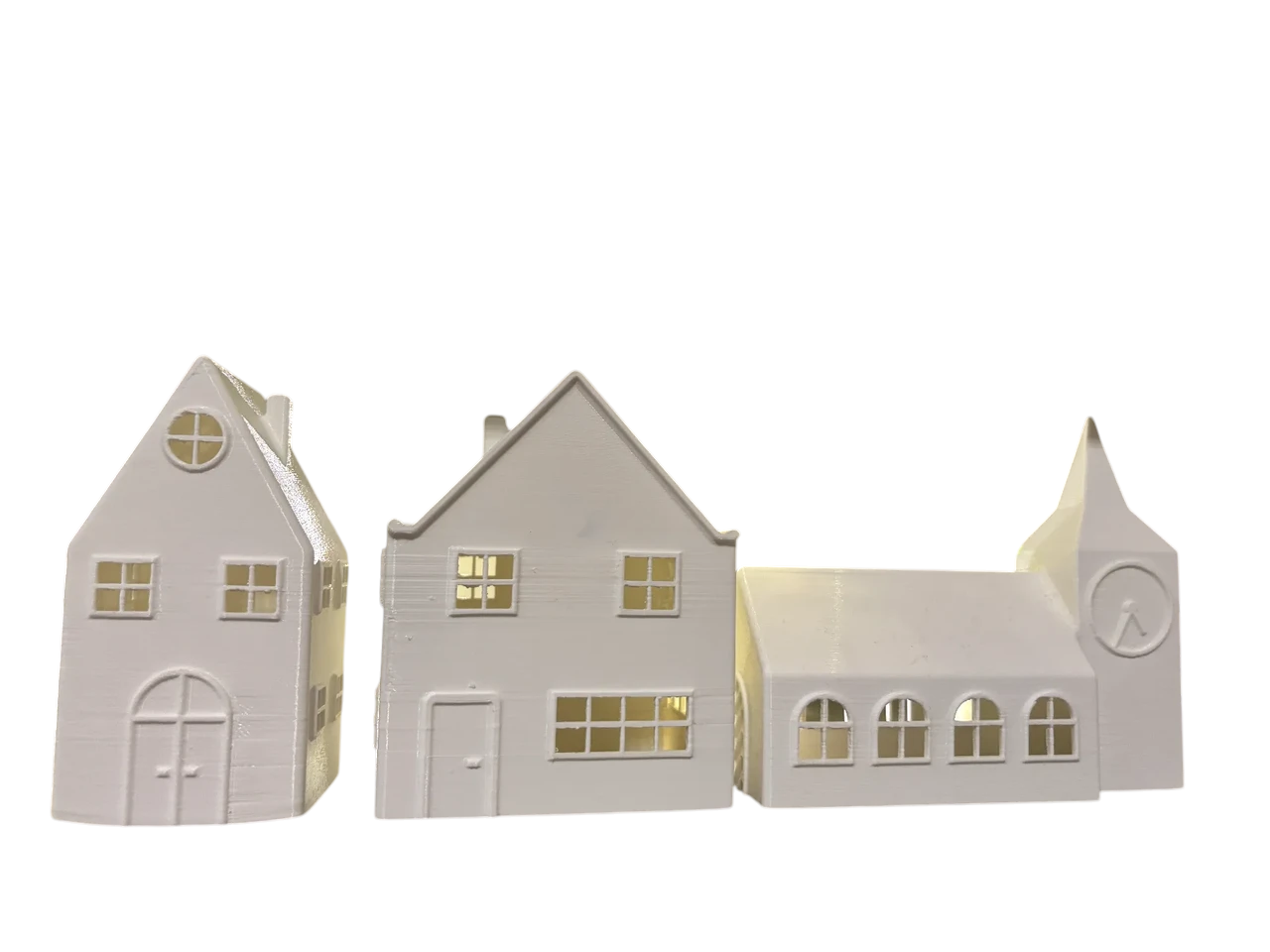 Новогодний набор зданий Christmas Town Simple Hollow Buildings 10 см