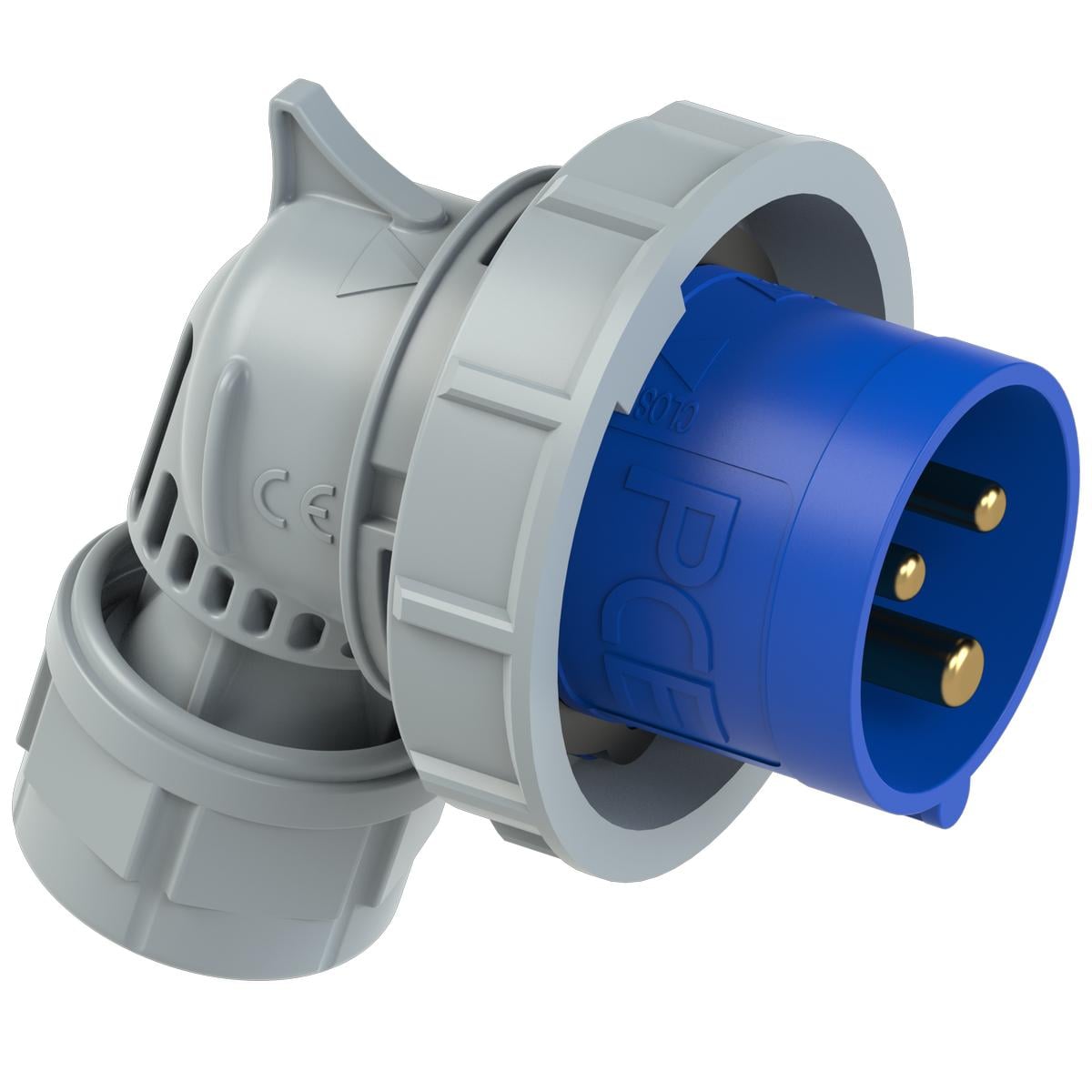 Силова вилка кабельна кутова PCE 1P+N+E IP67 16A 230V (80132-6tt)