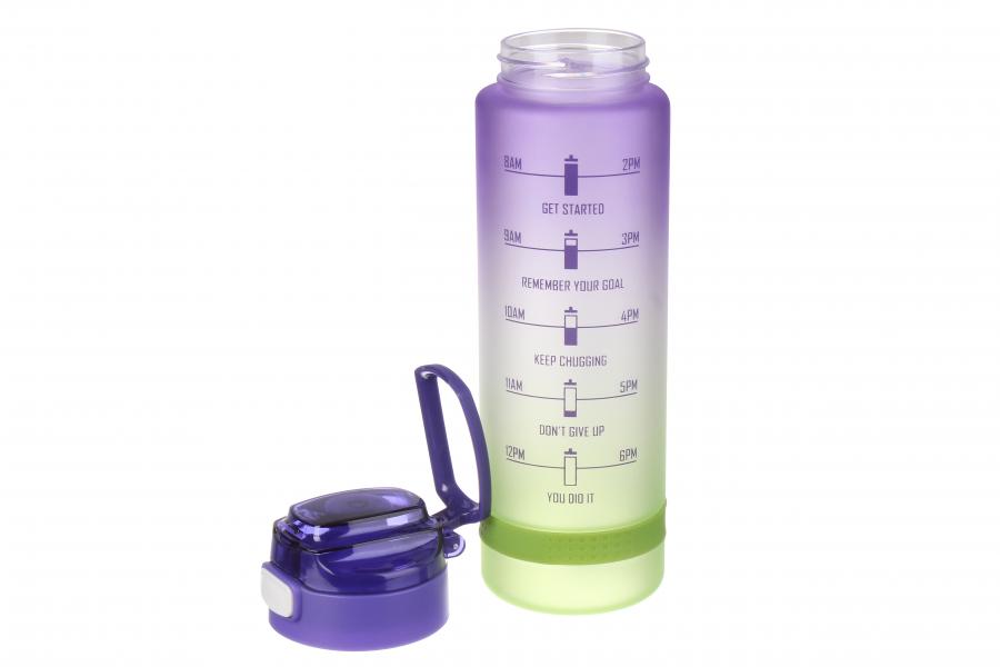 Бутылочка для воды Never Give Up 1000 мл литр градиент Фиолетово-зеленый (67-2229) - фото 3 Бутылочка для воды Never Give Up 1000 мл литр градиент Фиолетово-зеленый (67-2229) - фото 3