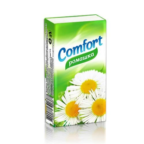 Платочки носовые бумажные Comfort с ароматом Ромашка 10 пач Платочки носовые бумажные Comfort с ароматом Ромашка 10 пач