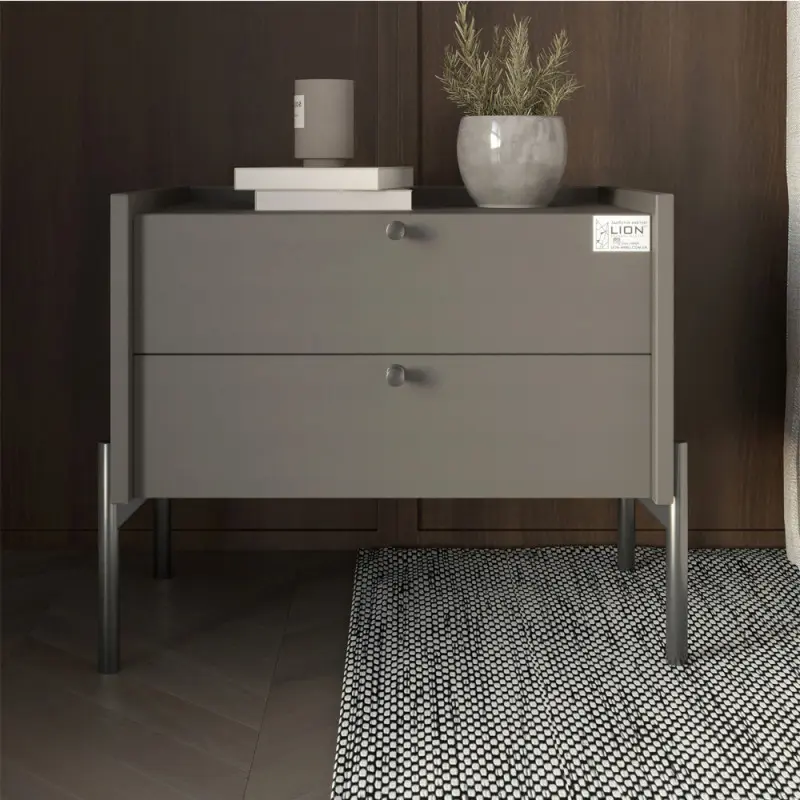 Тумба прикроватная Lion Wood черные ножки Антрацит (Lion-041335) - фото 1