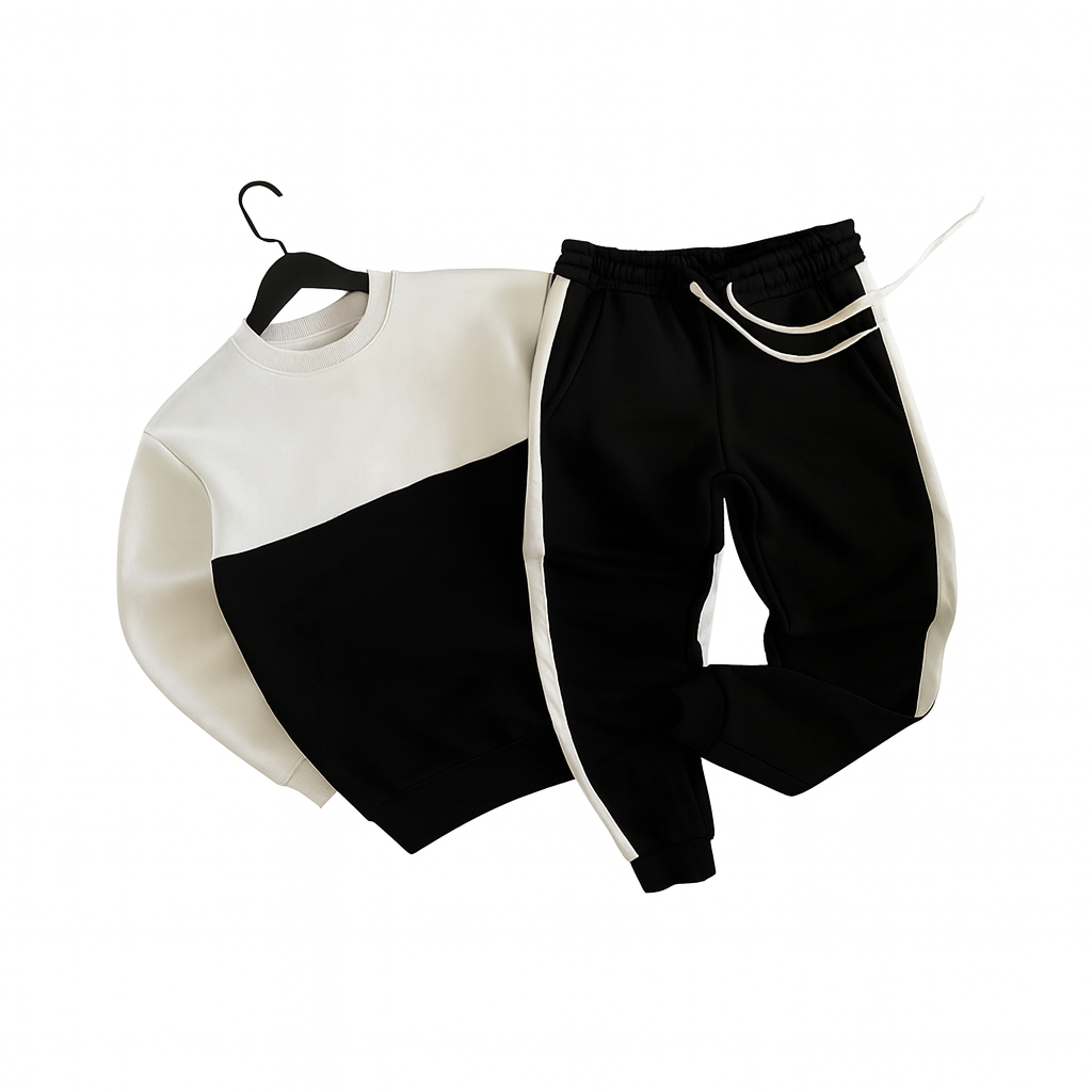 Спортивний костюм чоловічий зимовий 2XL Біло-чорний (31435876)