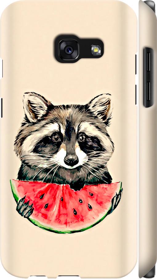 Чехол на Samsung Galaxy A3 (2017) Енотик с арбузом (4605m-443-42517)