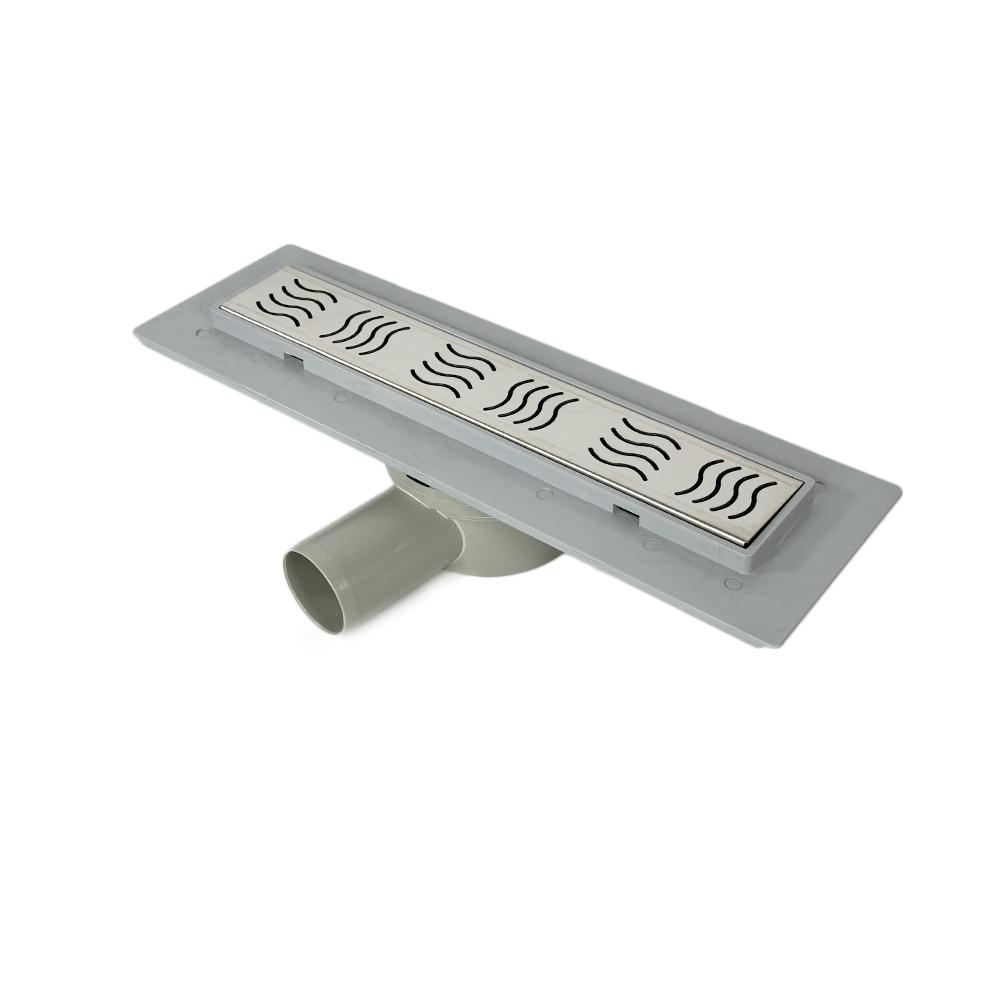 Трап душевой Sanpreis REVOLVE с фланцем поворотный сифон горизонтальный решетка волна 33 см