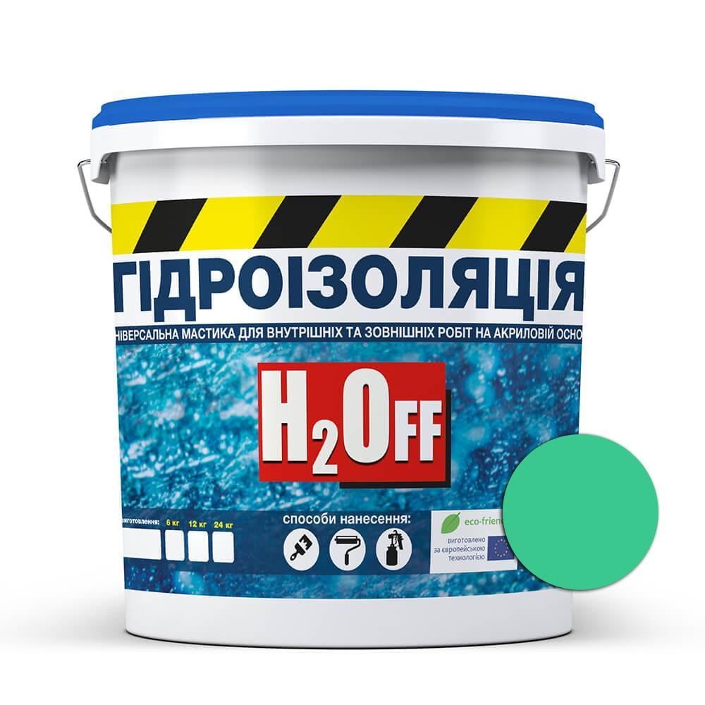 Жидкая гидроизоляция SkyLine H2Off акриловая мастика 6 кг Зеленый