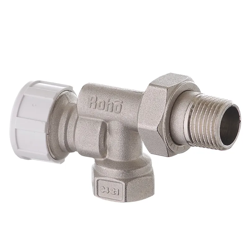 Термостатический радиаторный клапан осевой 1/2" с американкой Roho R5170-050 RO0126