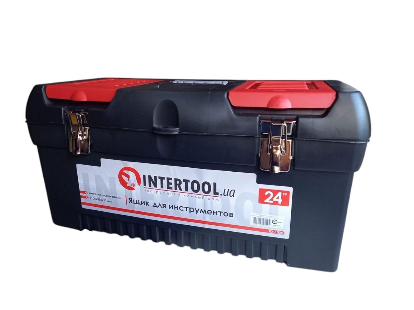 Ящик для инструментов с металлическими замками Intertool BX-1024 24" 610х255х251 мм (26447232) Ящик для инструментов с металлическими замками Intertool BX-1024 24" 610х255х251 мм (26447232)