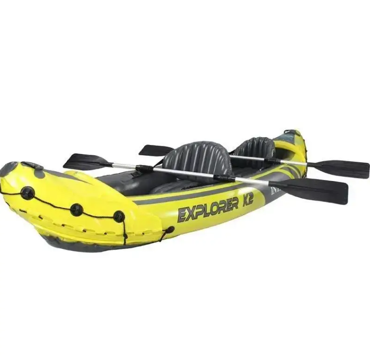 Човен-байдарка двомісний надувний Intex Challenger K2 Kayak 68307 з веслами та насосом 312x91x51 см - фото 2