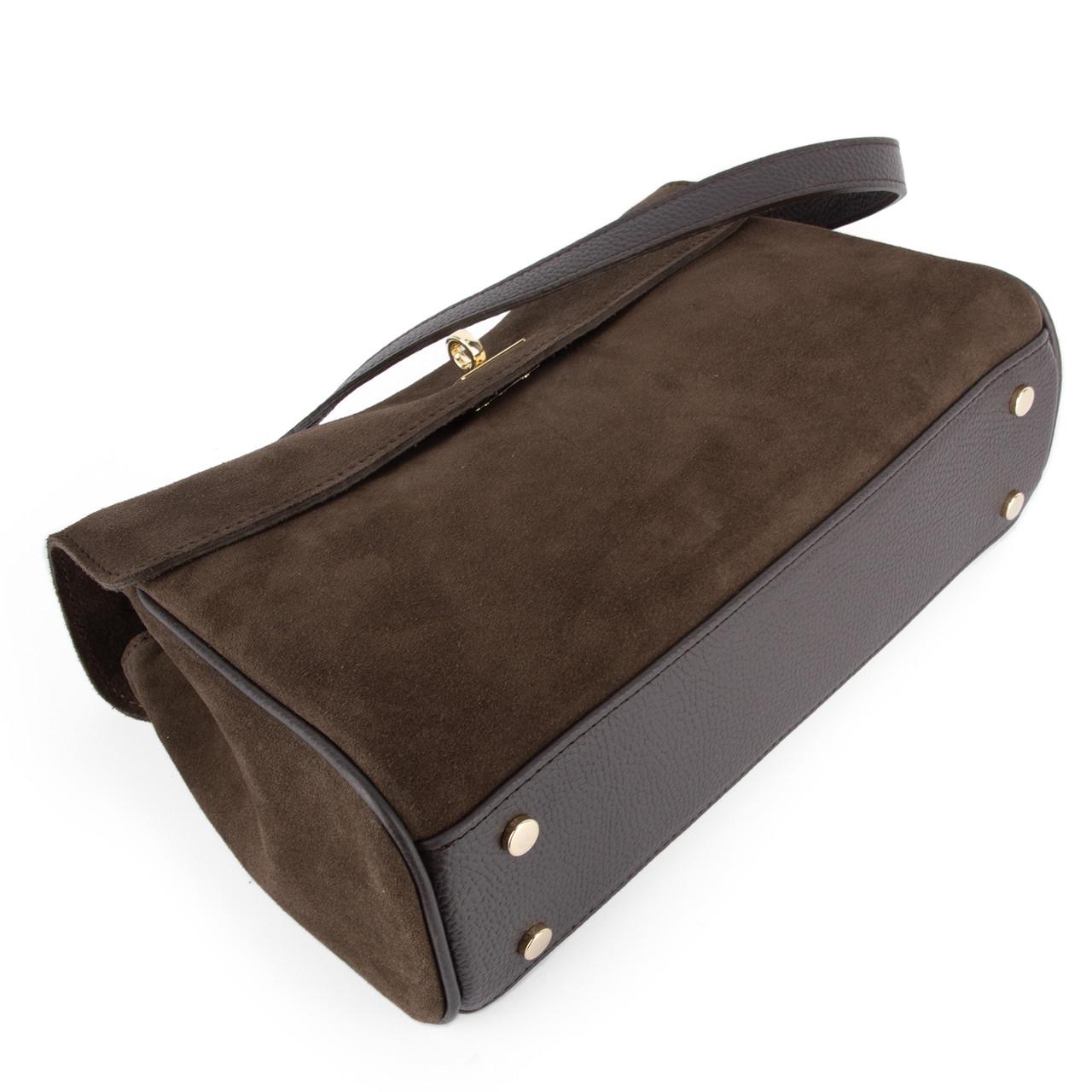 Сумка жіноча Virginia Conti 03829 замшева на застібці Шоколадний (2738291795) - фото 4 Сумка жіноча Virginia Conti 03829 замшева на застібці Шоколадний (2738291795) - фото 4