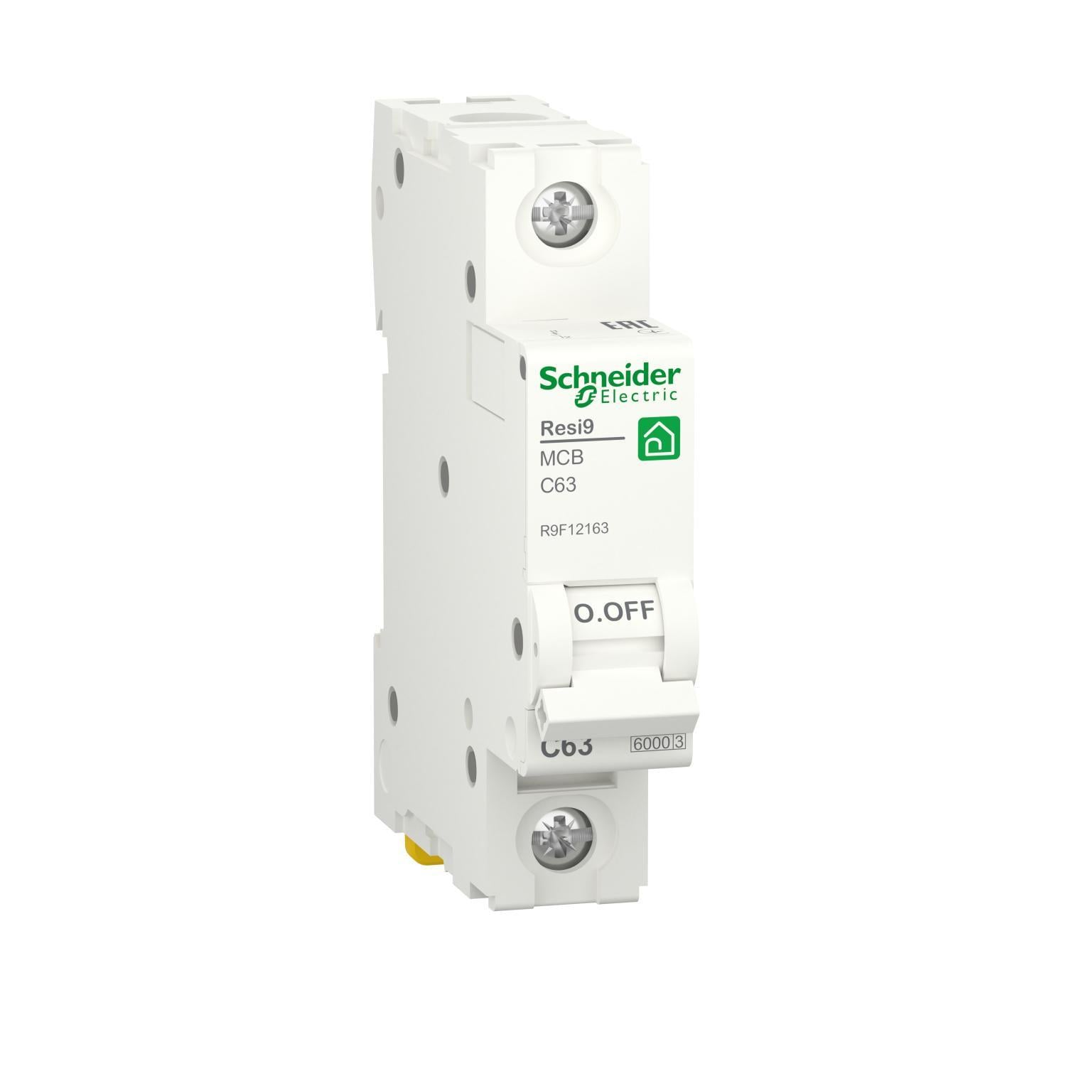 Автоматический выключатель Schneider Electric RESI9 63A 1P тип С