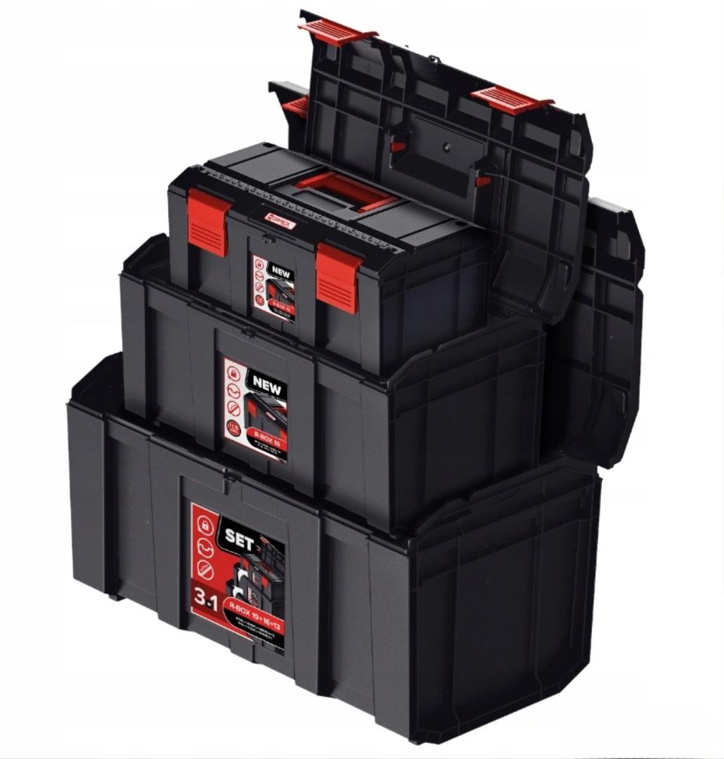 Набор ящиков для инструмента QBRICK REGULAR R-BOX SET: 19+16+13 Набор ящиков для инструмента QBRICK REGULAR R-BOX SET: 19+16+13