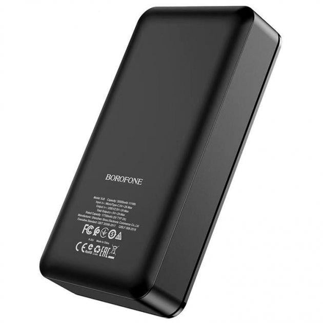 Повербанк BOROFONE Extremek BJ8 30000 mAh 2USB/1Type-C 2A Black - фото 3