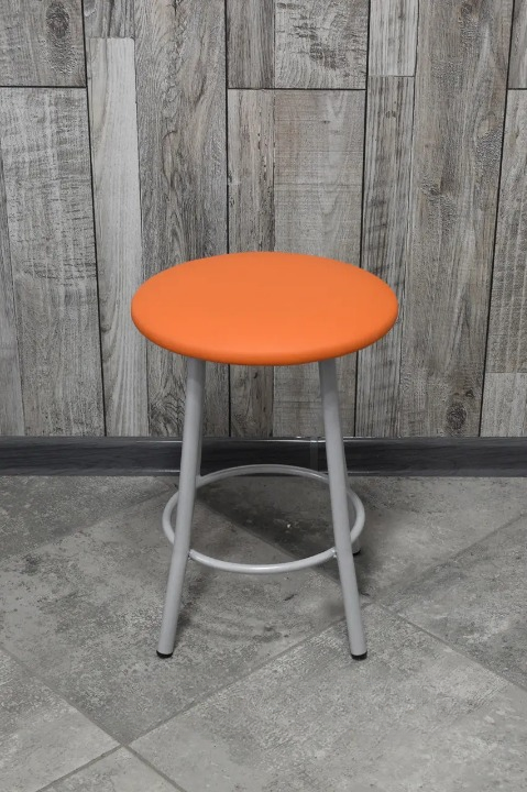 Табурет кухонний Муза металевий з м'яким сидінням 30х45 см Помаранчевий/Сірий (28374463)