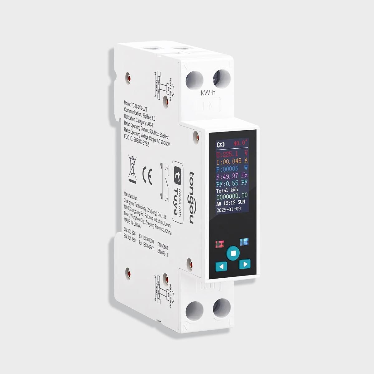 Реле Tongou Zigbee з енергомоніторингом TO-Q-SYS-JZT