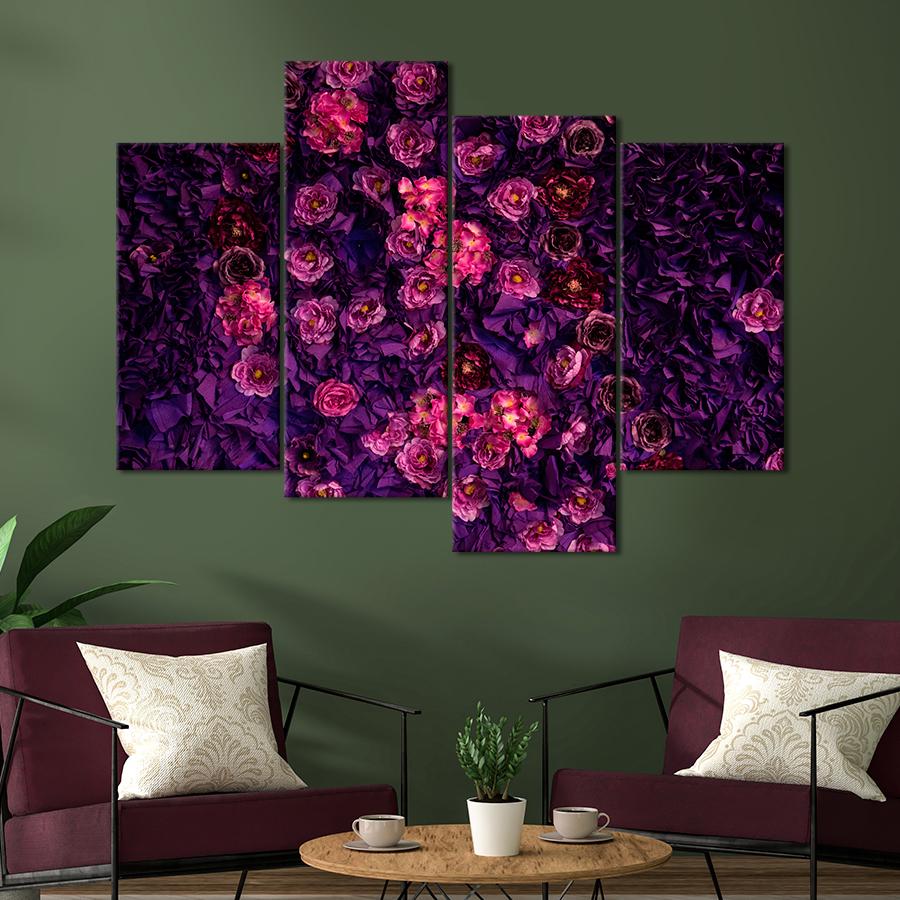 Картина цветы и растения Яркое цветочное полотно 149x106 см (A975-4)