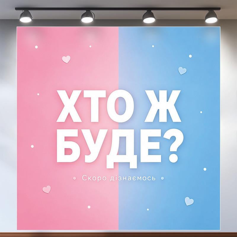 Фотозона на Гендер пати Кто же будет Скоро узнаем розово-голубой фон 200x200см, №48531 Фотозона на Гендер пати Кто же будет Скоро узнаем розово-голубой фон 200x200см, №48531