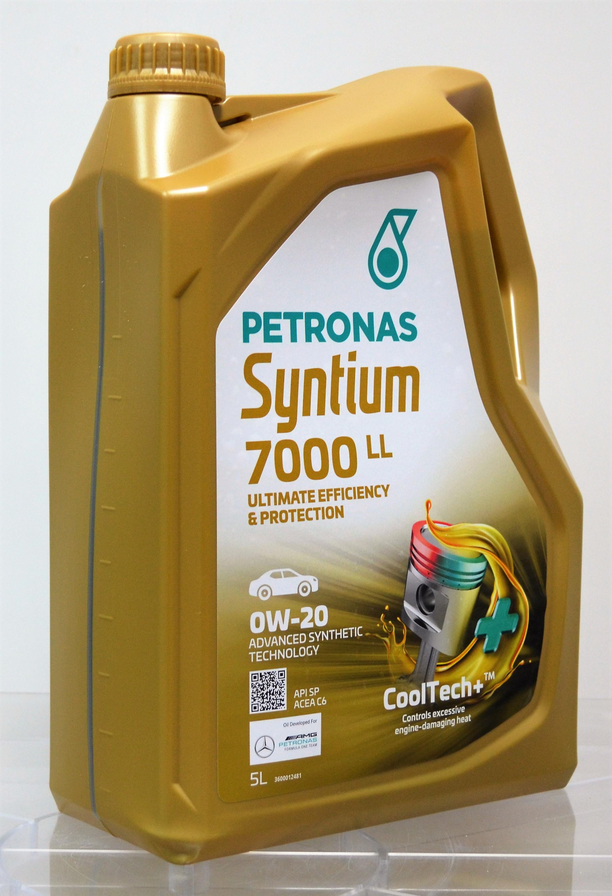 Моторное масло PETRONAS LUBRICANTS Syntium 7000 LL 0W-20 SP 0W20 BMW LL-17 FE+ ILSAC GF-6A ACEA C6 5 л - фото 1