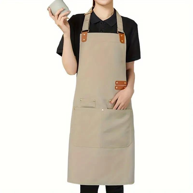 Фартук для бармена/бариста водонепроницаемый тканевый с карманами М Бежевый (120415)