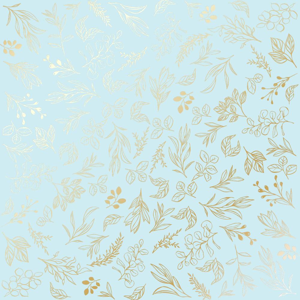 Лист бумаги односторонний Golden Branches с фольгированием 30,5х30,5 см Blue