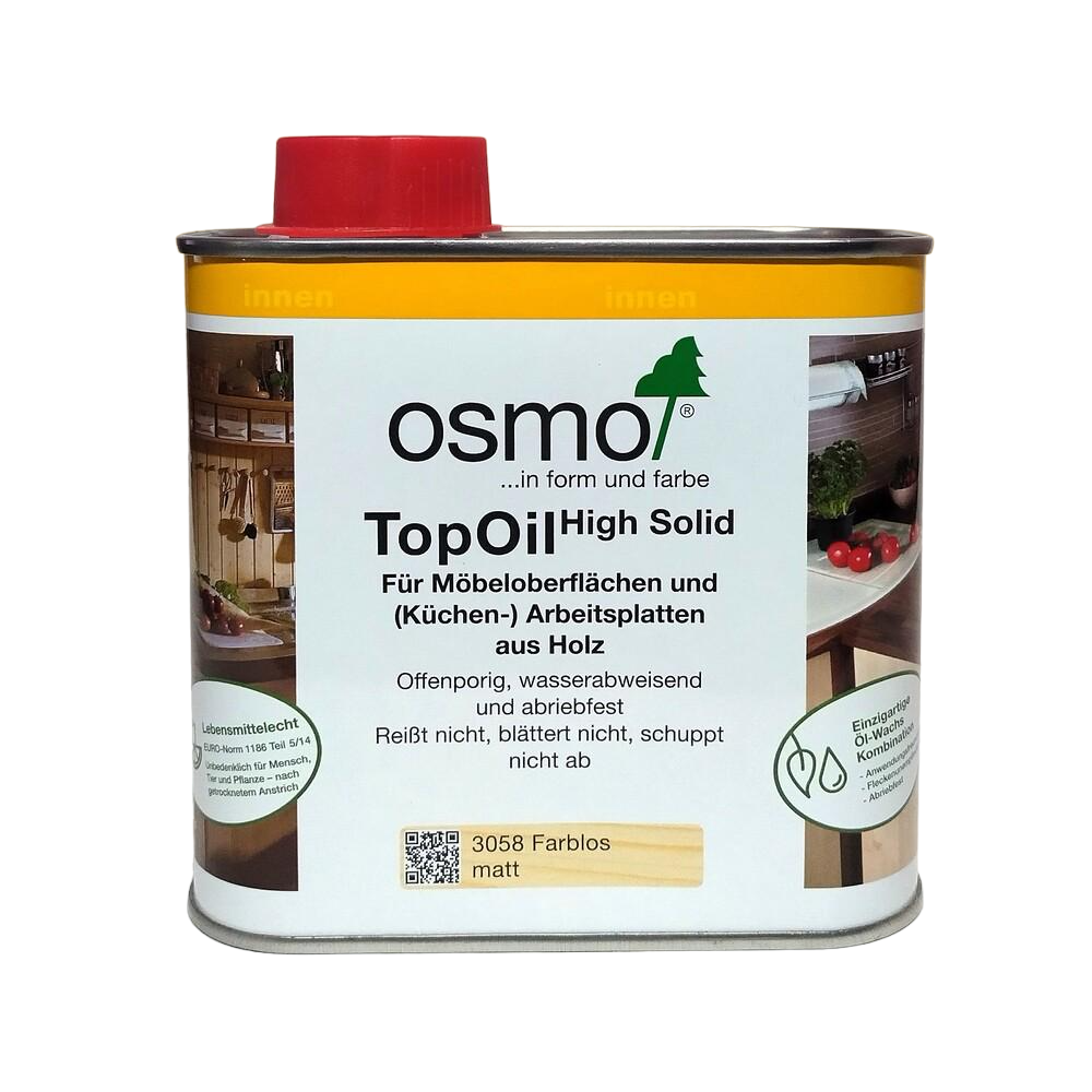 Олія з твердим воском Osmo TopOil для дерев'яних стільниць та меблів 0,5 л Безбарвний матовий (3058)