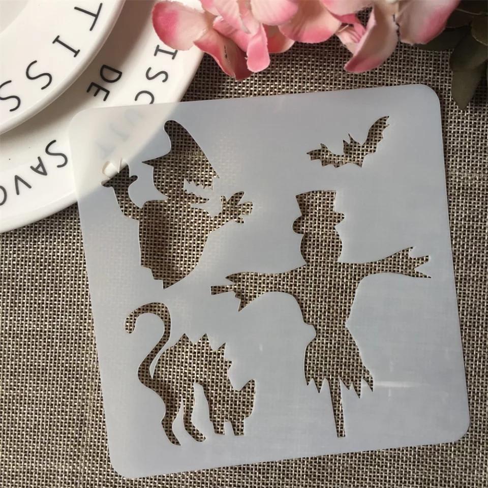 Трафарет для Хэллоуина 13х13 см Серый (7615/33)