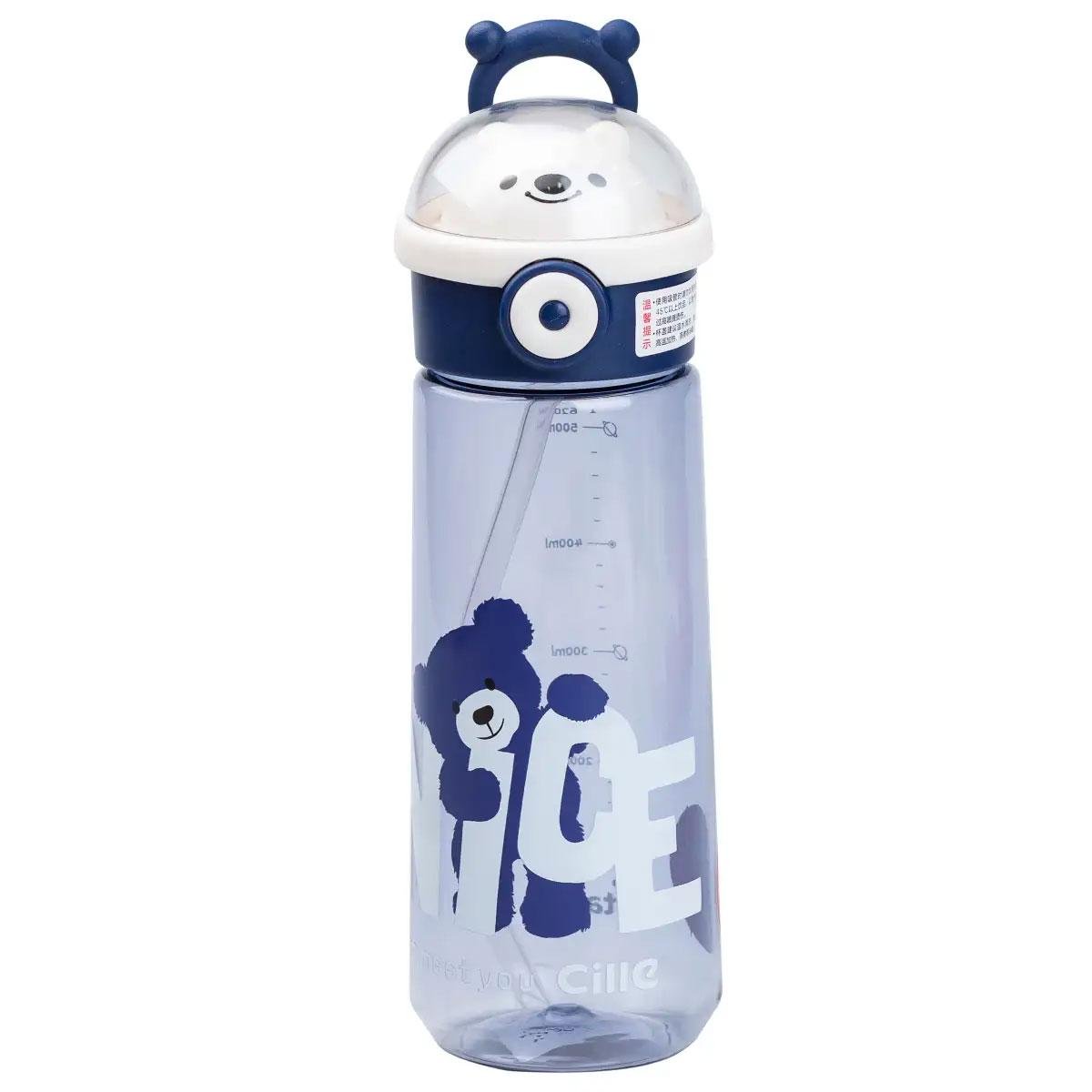 Бутылка для воды с трубочкой 620 мл Синий (4458) Бутылка для воды с трубочкой 620 мл Синий (4458)