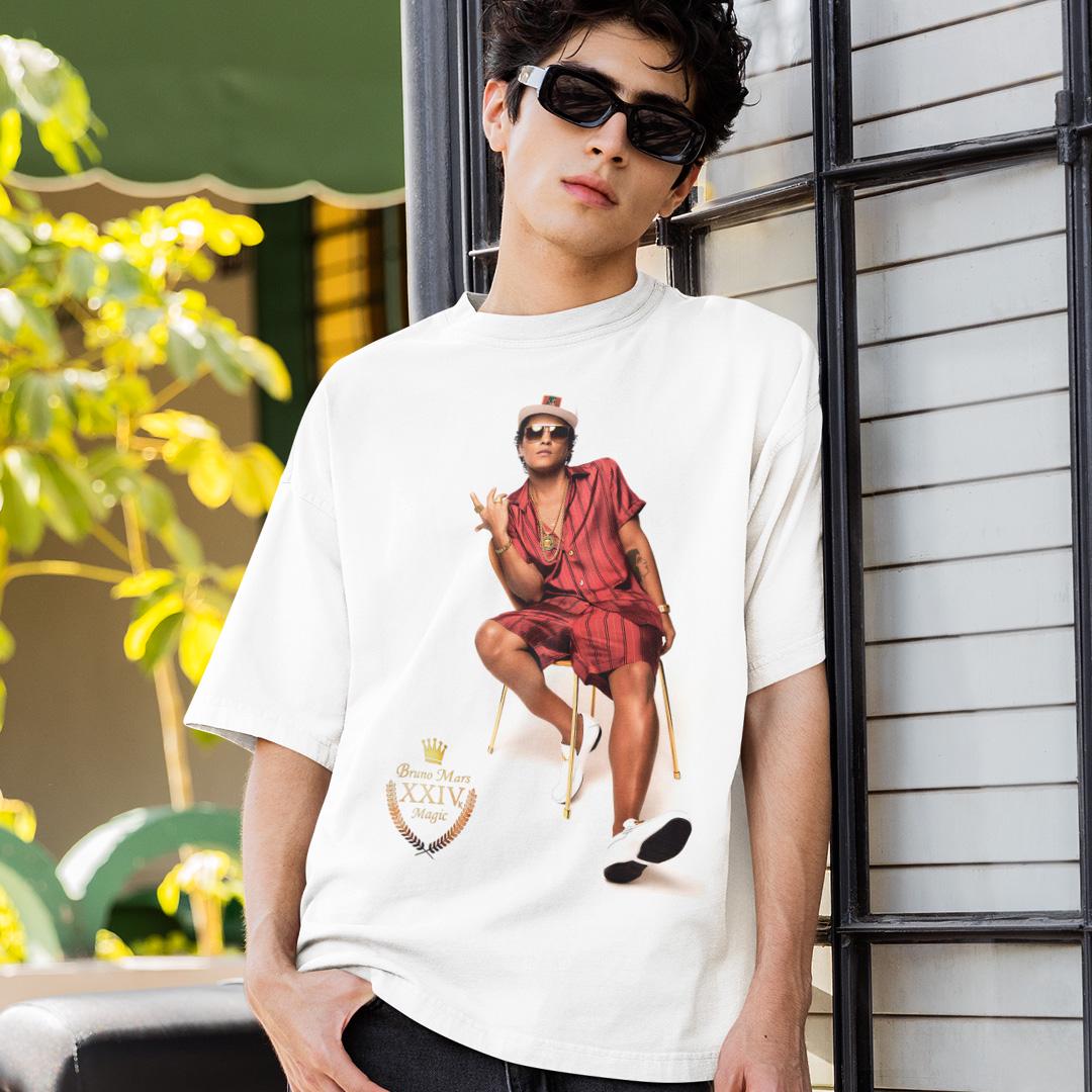 Футболка унисекс Bruno Mars 24k Magic 2XL Белый (00000009171)