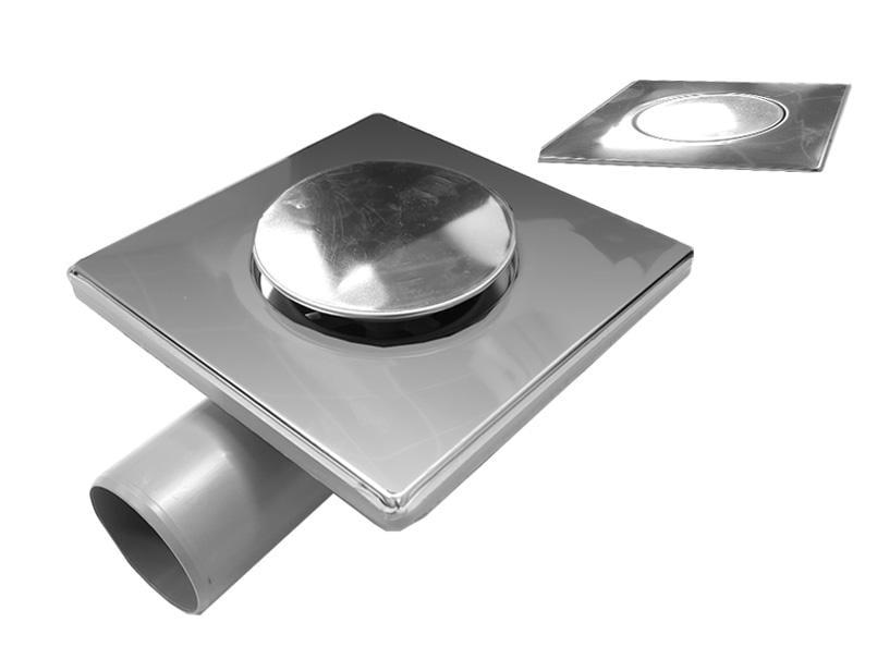 Трап душевой MesaTeknik Drainer Клик-Клак горизонтальный 50 мм 150x150 мм Нержавеющая сталь (RS-MTS 712)