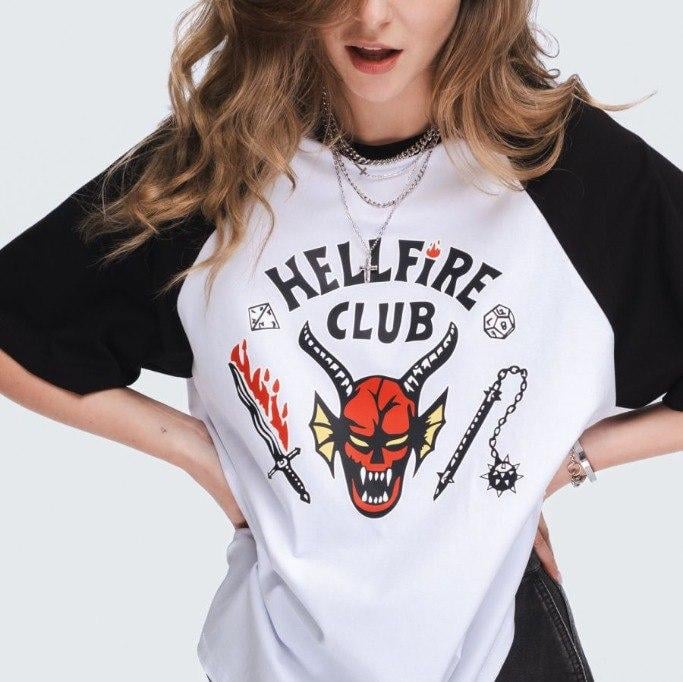Футболка унісекс Hellfire Club Stranger Things L Біло-чорний