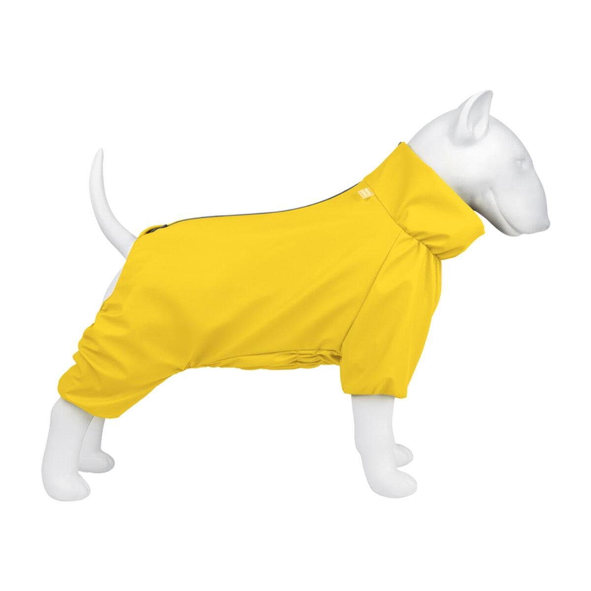 Дощовик для собак Waudog Clothes водонепроникний S32 В 47-50 см С 35-38 см Жовтий