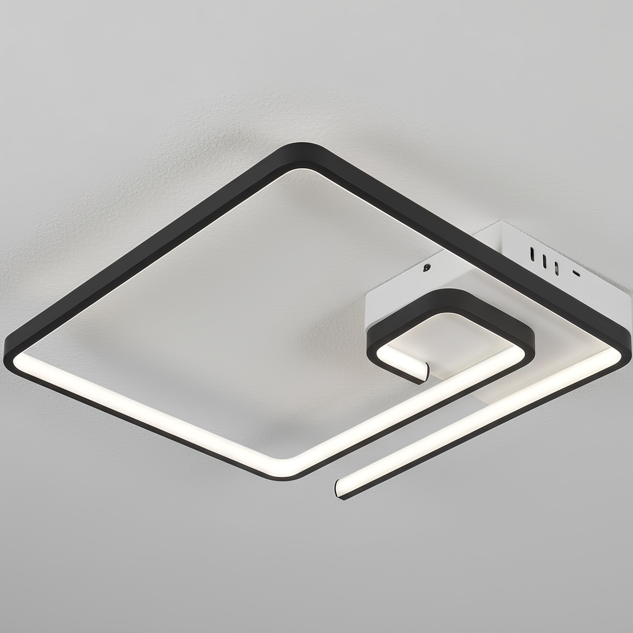 Люстра светодиодная Valeso 28W с акриловым рассеивателем 3000/4000/6000К Черный (LP-DA91622 BK)