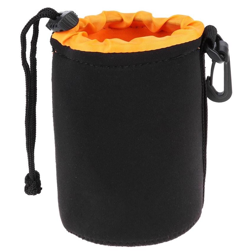 Чехол для объектива Photolife Orange PR на затяжке и карабине M 90x140 мм