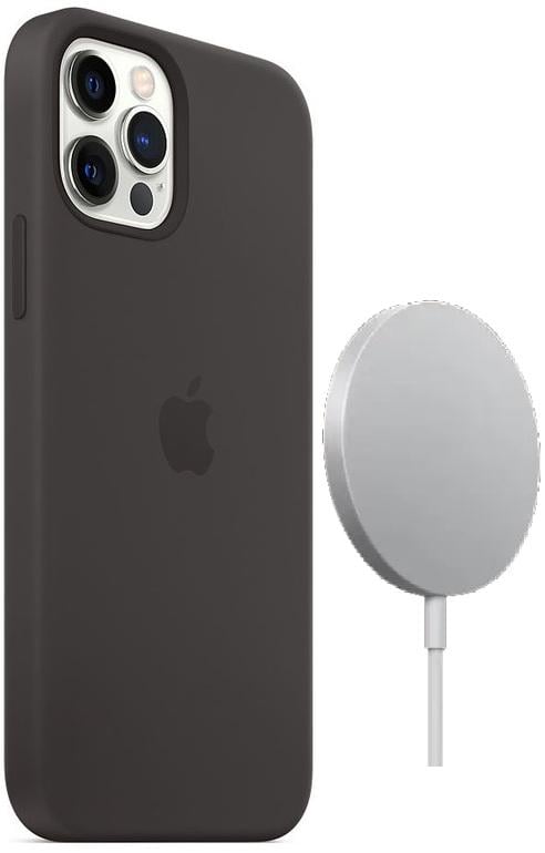 Силіконовий чохол Silicone Case MagSafe для Apple Iphone 12 Pro Max (6.7") Black - фото 1
