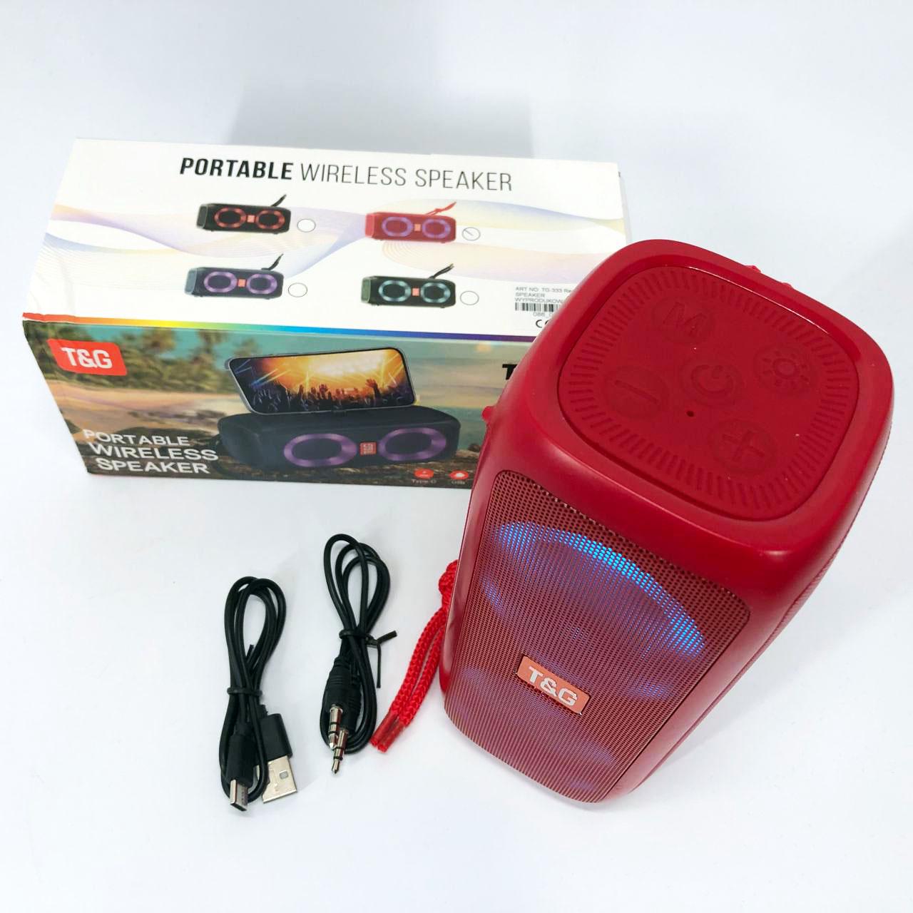 Портативна колонка TG333 2x5W з RGB підсвічуванням Червоний - фото 2