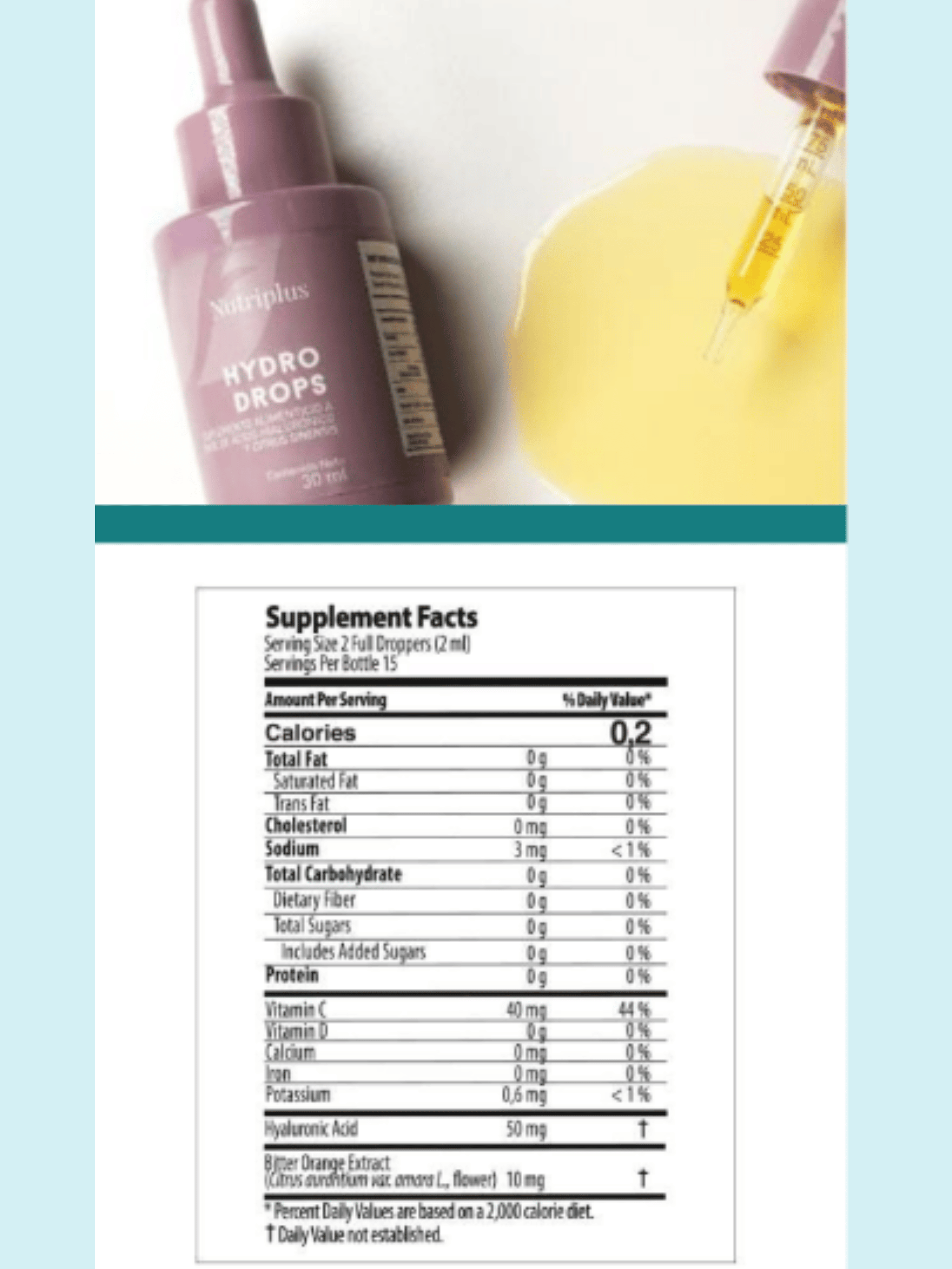 Добавка дієтична Farmasi Nutriplus Hydro Drops для краси та молодості краплі 30 мл (8f5f1ab7) - фото 6