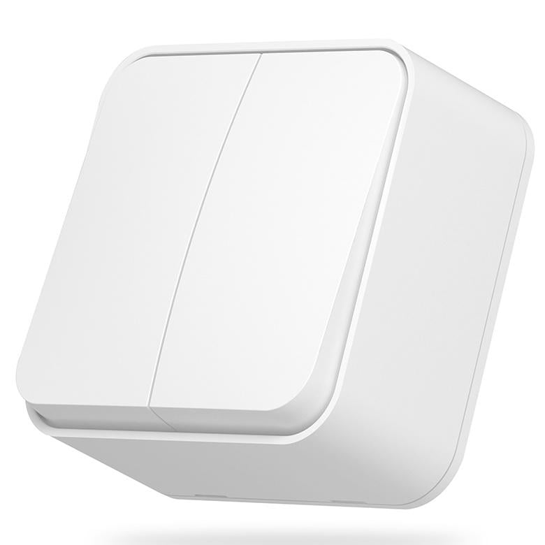 Вимикач двоклавішний накладний Videx Binera з підвищеною вогнетривкістю VF-BNS12-W Білий