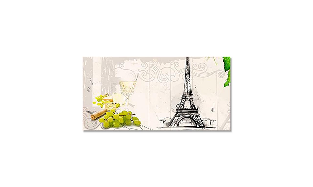 Наклейка виниловая на стол Zatarga Эйфелева башня и Виноград 600х1200 мм (1274515424)