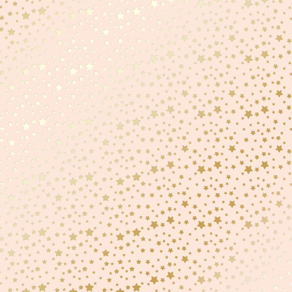Лист бумаги односторонний Golden stars с фольгированием 30,5х30,5 см Beige