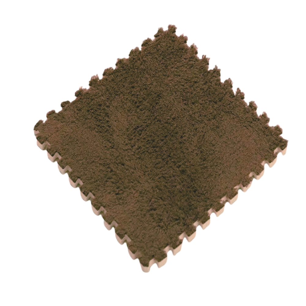 Коврик-пазл антискользящий из пены и плюшевым ворсом 12 шт. 30х30 см Coffee