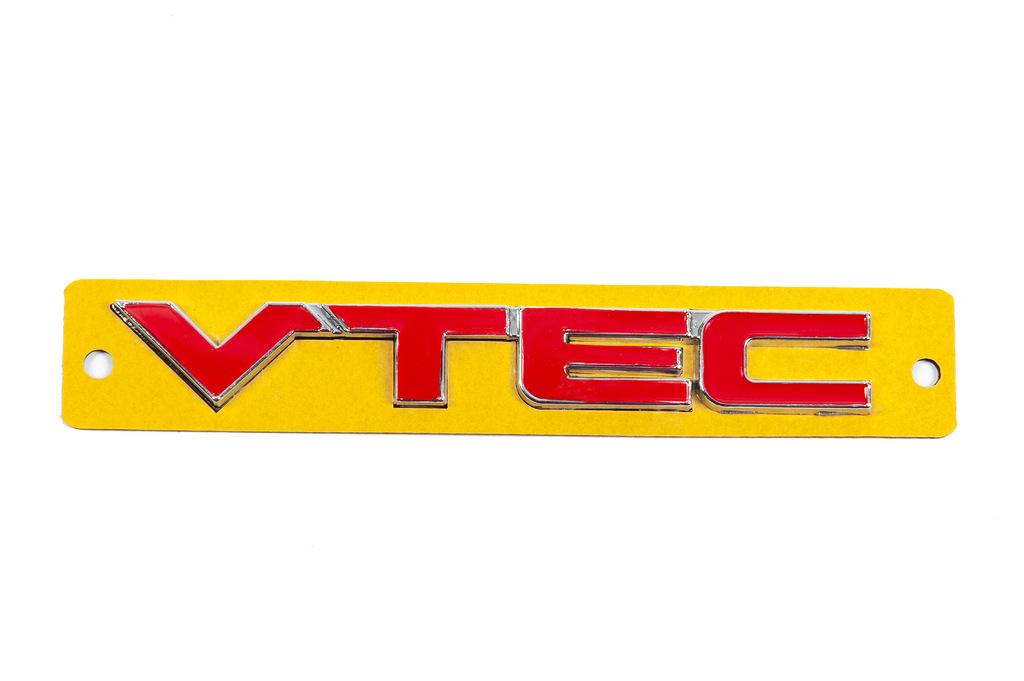 Надпись VTEC красная с хромом Davs Auto для Honda abs-пластик Красный