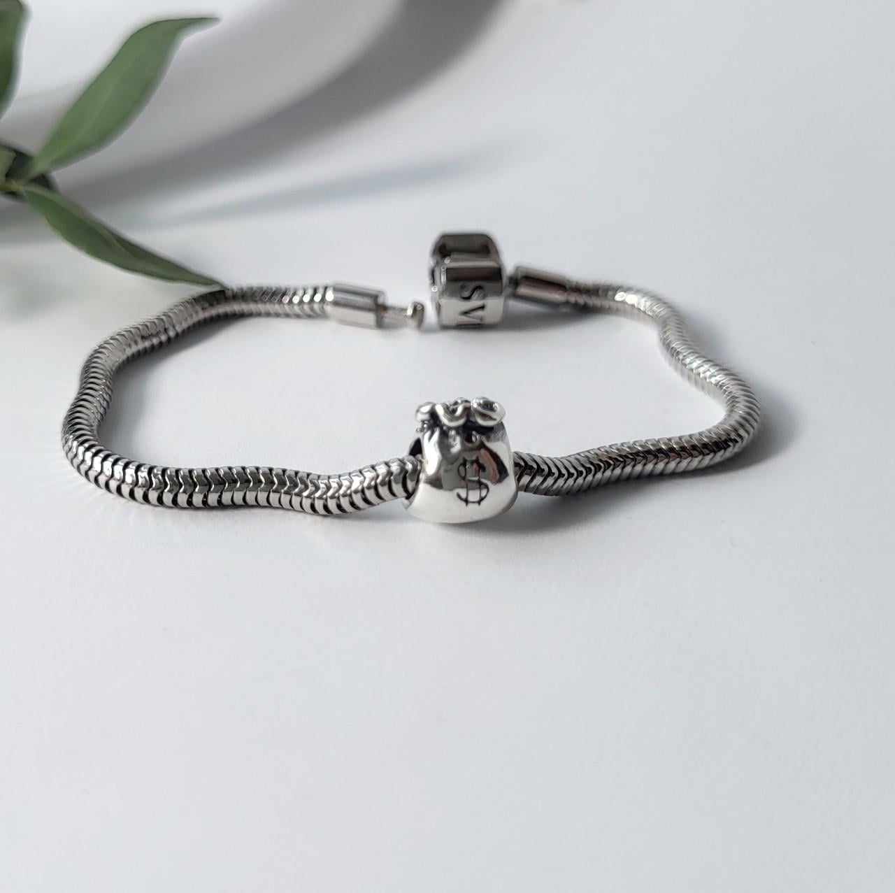 Шарм намистина без каменів мішок із доларами чорнене срібло 925 проби 2,30 г (872ч)