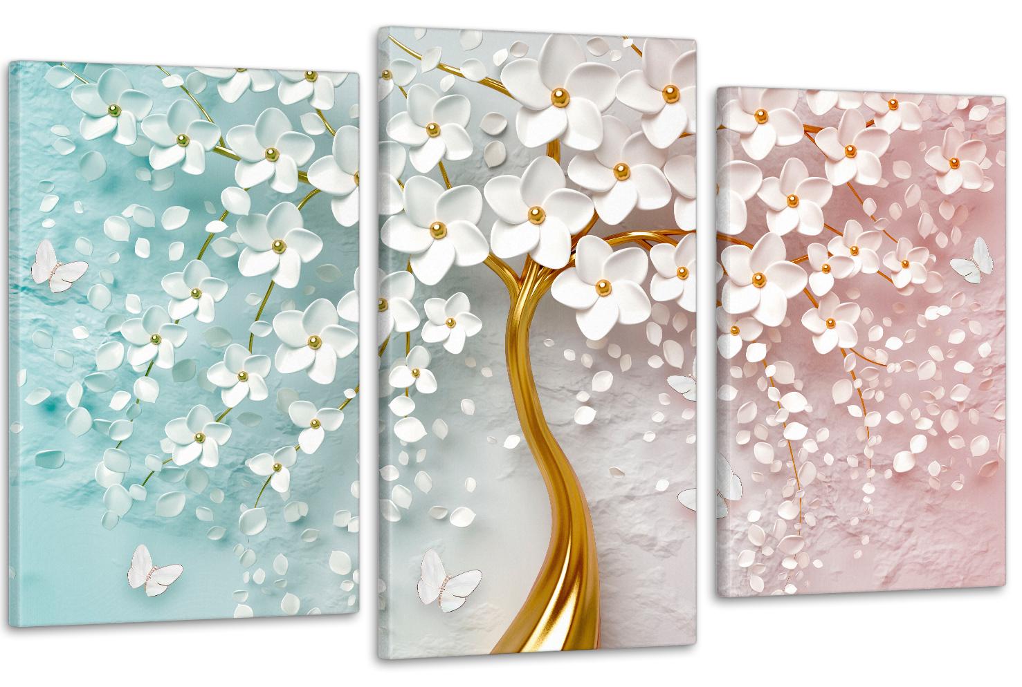 Картина модульная в гостиную/спальню Цветочное дерево 100х150 см (Art-628_3)