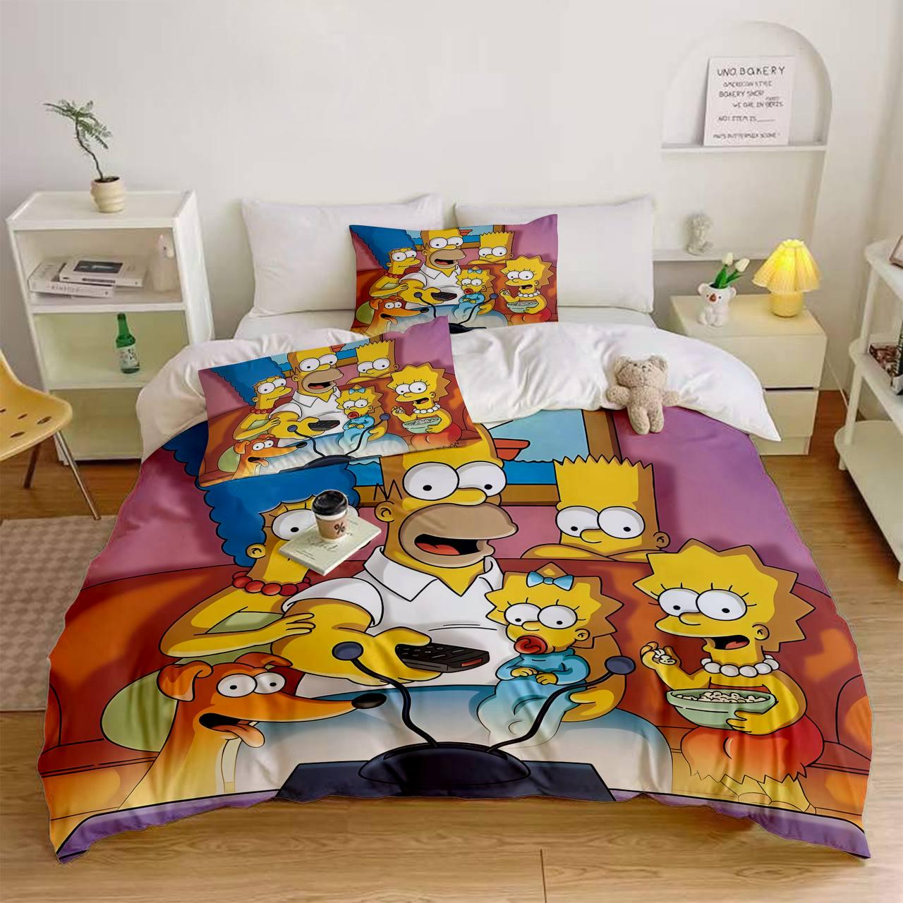 Комплект постільної білизни The Simpsons із мікросатину полуторний (14959_50)
